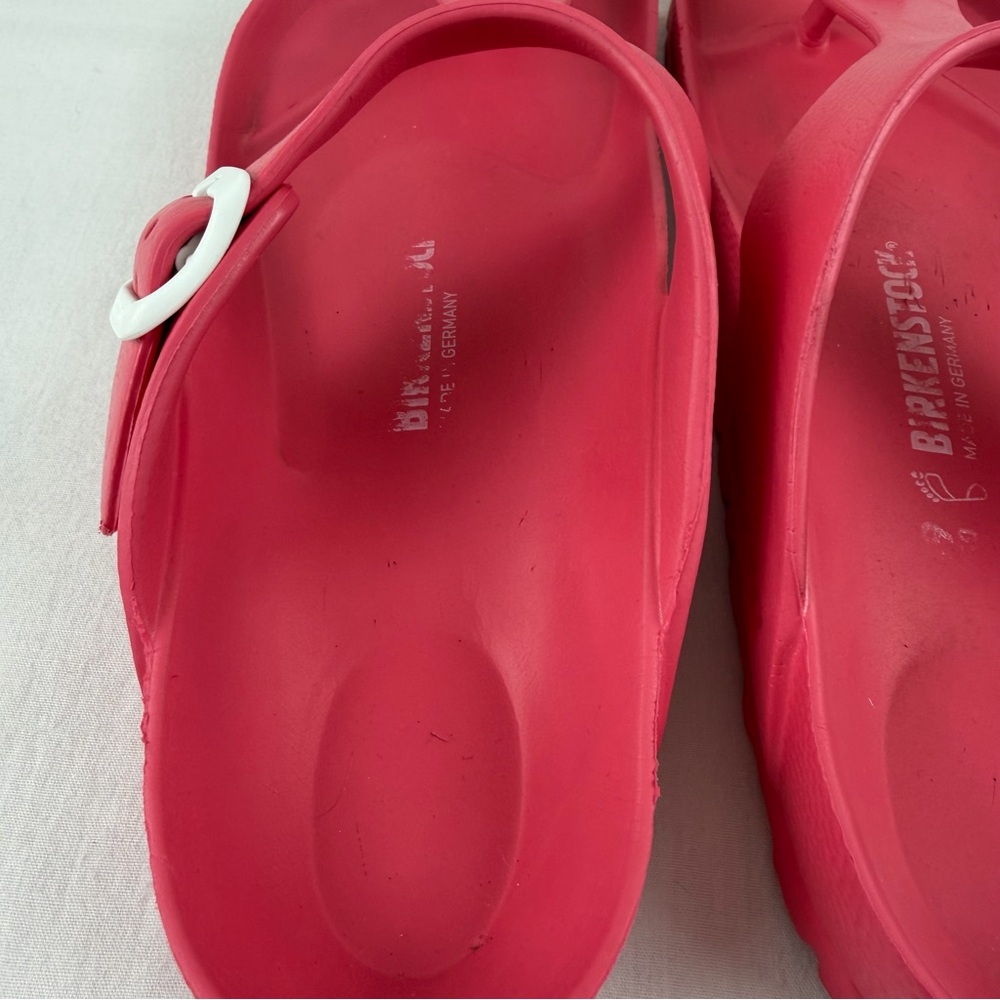 Birkenstock Womens 39  Coral Pink Gizeh‎ Eva Thong Sandals Slip On - Picture 9 of 16